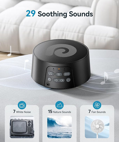 Dreamegg White Noise Machine, Sound Machine for Sleeping Baby, Kids, Adult (D3Pro-Black)