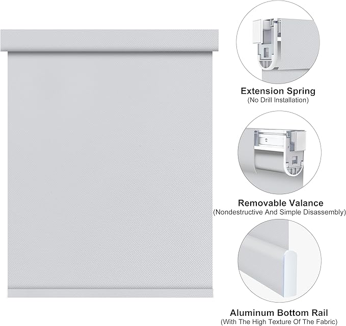 Bringnox No Drill Motorized Blinds with Remote,Blackout Windows,with Apple Homekit,Alexa,Google, with App,Voice Control Custom Size