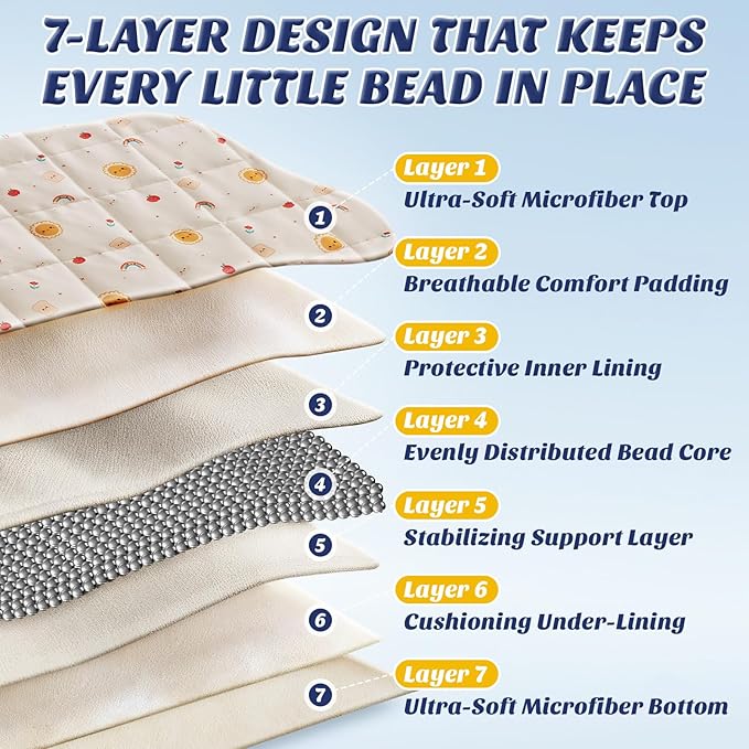 anfie Weighted Blanket Kids (40"x60" 5lbs), Weighted Blanket Cooling Blanket for Sleeping,Throw Size Breathable Blanket with Premium Glass Bead(Beige Sun)
