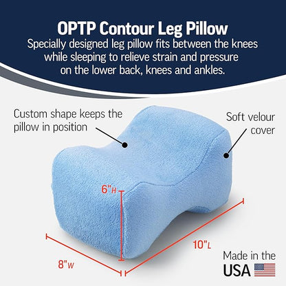 OPTP Contour Leg Pillow - Foam Knee Pillow for Side Sleepers - Fits Between The Knees to Relieve Strain and Pressure on The Low Back, Knees and Ankles