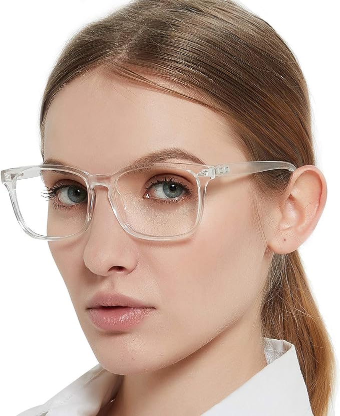MARE AZZURO Computer Reading Glasses Women Blue Light Blocking Readers 0 1.0 1.25 1.5 1.75 2.0 2.25 2.5 2.75 3.0 3.5 4.0 5.0 6.0 (Transparent, 1.50)