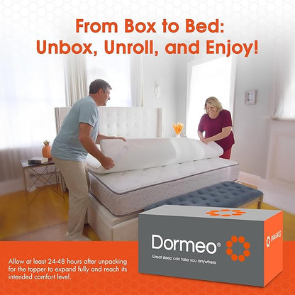 Dormeo Premium Twin XL Cooling Mattress Topper - 3-Zone OctaspringⓇ Technology for Optimal Back Support, Anti-Slip Bottom