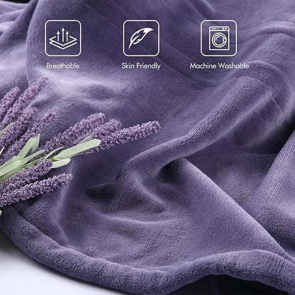 Electric Blanket Twin Size - 62"x84" Heated Blanket with Overheating Protection, Extremely Cozy Soft Fast Heating with 5 Levels & 10 Hours Auto Off, Lavender Purple