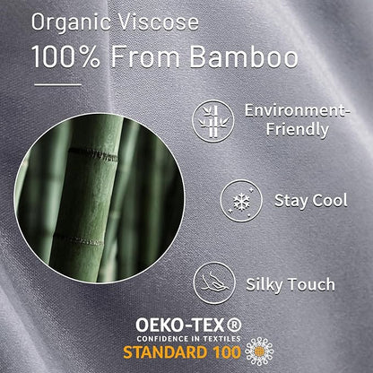 NEXHOME PRO Organic Natural Viscose from Bamboo Cooling Comforter,Light Grey 106" x 90" King Lightweight Down Alternative Cool Duvet Insert,Summer Bedding Blanket Cool for Hot Sleepers,8 Corner Tabs
