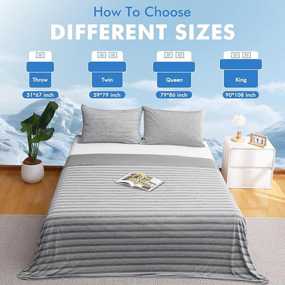 Marchpower Cooling Blanket for Hot Sleepers for Kids, Double Sided Arc-Chill Cooling Fabric Q-Max>0.5, Cooling Blanekt for Hot Flashes and Night Sweats, Cool Blanekt Cold Blanket for Summer Grey