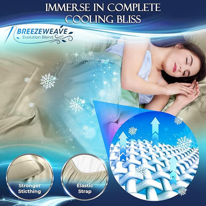 DECOLURE Cooling Sheets Queen Set 4pcs - Luxurious & Ultra-Soft Cooling Bed Sheets Queen Size for Hot Sleepers - Comfortable Bamboo Viscose Microfiber Queen Bed Sheets Set Cooling (Cream)