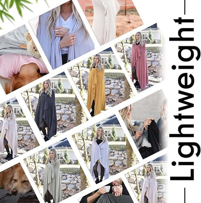 K E L O R Luxury Cooling Travel Blanket - Stretchy, Lightweight Soft & Breathable Shawl Wraps for Women