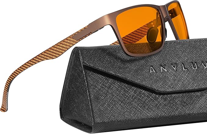 ANYLUV Blue Light Blocking Glasses Men Computer Gaming Glasses Lightweight Al-Mg Metal Anti Eyestrain Eye Protection