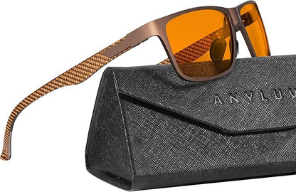 ANYLUV Blue Light Blocking Glasses Men Computer Gaming Glasses Lightweight Al-Mg Metal Anti Eyestrain Eye Protection