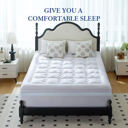 Choc chick 3.5 Inch Memory Foam Mattress Topper Twin XL, Dual Layer 2 Inch Gel Egg Crate Memory Foam Plus 1.5 Inch Down Alternative Pillow Top Mattress Pad, Support for Back Pain