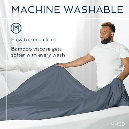 Hotel Sheets Direct Duvet Cover Bed Linen Set, 2 -Piece Set, Navy Blue, Twin