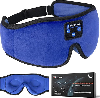 3D Sleep Mask with Bluetooth 5.4 Headphones, Wireless Music Headphones Eye Mask for Side Sleepers, Built-in HD Stereo Speakers, Adjustable & Blackout Noise Cancelling Sleeping Mask for Men Women
