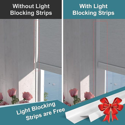 Motorized Blinds with Remote,Blackout Smart Roller Shades with App,Voice Control,Jacquard Fabric,Thermal Insulated Automatic Blinds,Electric Shades with USB/Solar Pannel.Jacquard Silver Grey