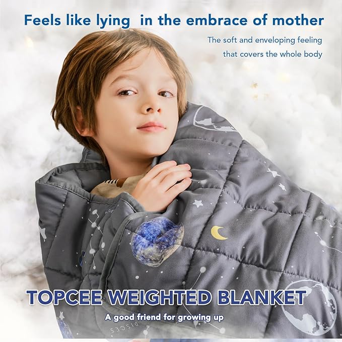 Topcee Weighted Blanket (3lbs 36"x48") Heavy Weighted Cooling Blanket for Sleeping Perfect for 40-60 lbs,Throw Size Breathable Blanket with Premium Glass Bead