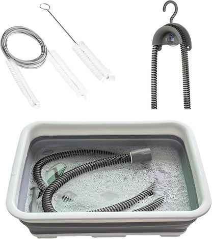 CPAP Cleaning Kit for Hose and Mask, Cpap Machine Supplies Cleaner Includes Tube and Mask Cleaning Brush, Foldable Wash Tub, Hose Drying Hanger - Compatible with 22mm and 15mm Tubing
