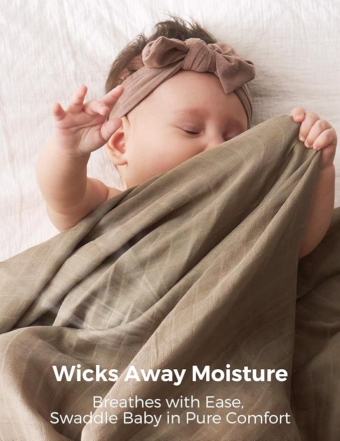 Momcozy Muslin Swaddle Blankets for Baby Boys and Girls, 4-Pack Breathable and Skin-Friendly Receiving Blanket Wrap, Baby Essentials, Registry & Gift, 47 x 47 inches