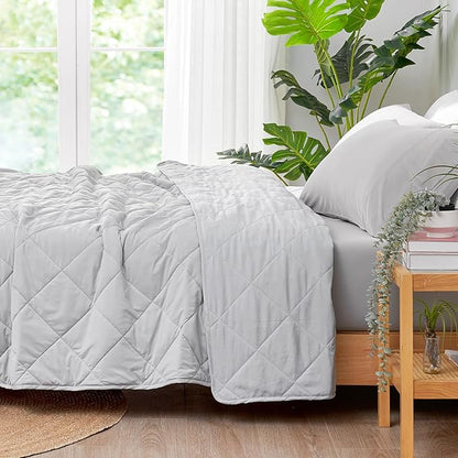 Cozy Bliss Cooling Blanket for Hot Sleepers Queen Size, Q-Max 0.45 Cooling Comfort, Cold Blankets for Night Sweats Sleeping, Ultra-Cool Lightweight Breathable Blanket for Bed, Mist Grey