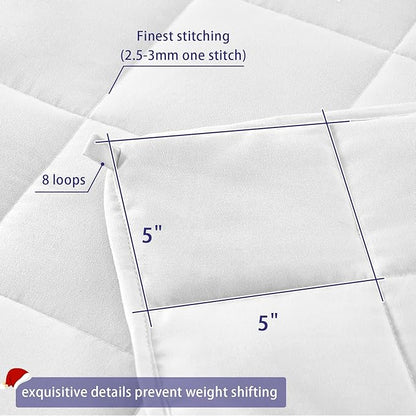 King Size Weighted Blanket for Adults (30 lbs, 80” x 87”, White) Cooling Heavy Blanket for Sleeping Perfect for 290-310 lbs, Breathable Blanket for Adults & Couple All Season, Machine Washable
