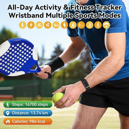 Fitness Tracker Smart Bands, Smart Bracelet, 24/7 Wearable Health Activity & Sleep Tracker Wristband with Heart Rate Monitor Naps Blood Oxygen Stress Calorie Steps Counter Pedometer Free APP