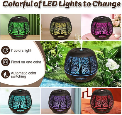 Diffusers for Essential Oils Large Room 400ml,Essential Oil Diffuser for Home with R/C,Cool Mist Humidifiers for Bedroom,7 Colors Changed & 3 Mist Mode Waterless Auto Off for Office