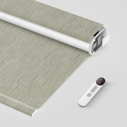 Bringnox No Drill Motorized Blinds with Remote,Blackout Windows,with Apple Homekit,Alexa,Google, with App,Voice Control Custom Size