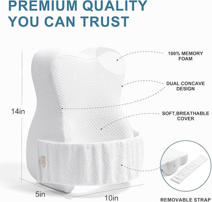 Knee Pillow for Side Sleepers,Leg Pillows for Sciatica,Knees,HIPS,Joints Between Legs,Back Pain Relief When Side Sleeping Spine Alignment Support for Knee Surgery Recovery,Removable Strap