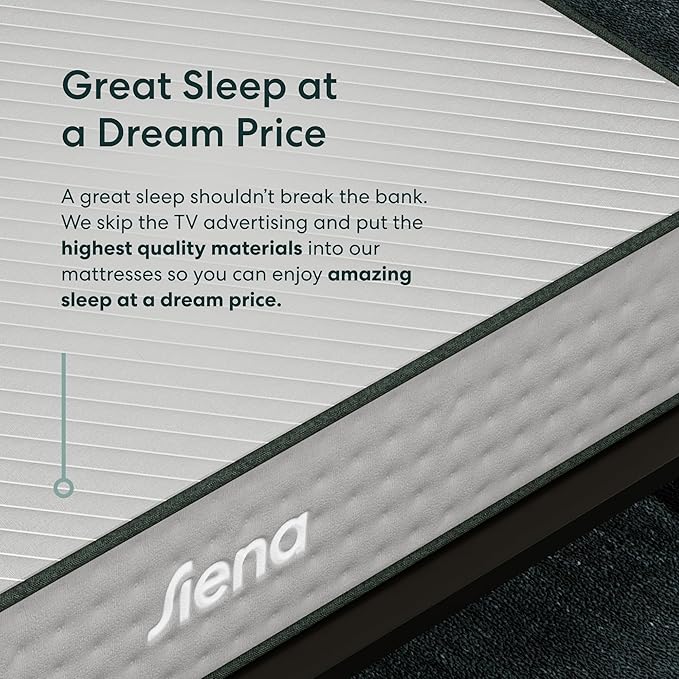 Siena 10” King Hybrid Firm Mattress - Memory Foam & Innerspring System - 180 Night Trial - Premium Pressure-Relieving Layers - 10 Year Warranty - Mattress in a Box - CertiPUR-US Certified