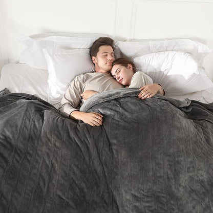 Heated Blanket King Size, Soft Cozy Upgraded Flannel Electric Blanket Dual Control with 5 Heating Levels & 10 Hours Auto Off, Fast Heating & ETL & FCC Certification, 100" x 90", Silver Gray