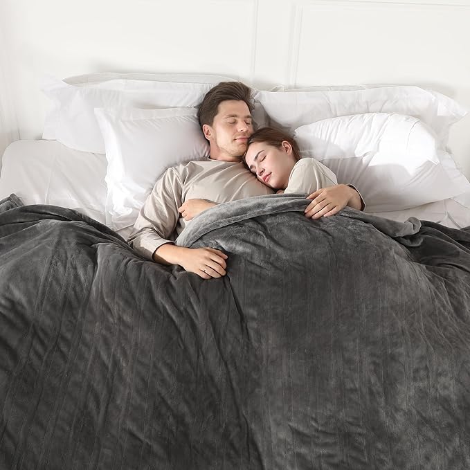 Heated Blanket Queen Size, Soft Cozy Upgraded Flannel Electric Blanket Dual Control with 5 Heating Levels & 10 Hours Auto Off, Fast Heating & ETL & FCC Certification, 84" x 90", Silver Gray