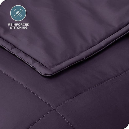 Bare Home Weighted Blanket Full or Queen Size 15lb (48" x 72") for Adults - All-Natural 100% Cotton - Premium Heavy Blanket Nontoxic Glass Beads (Eggplant, 48"x72")