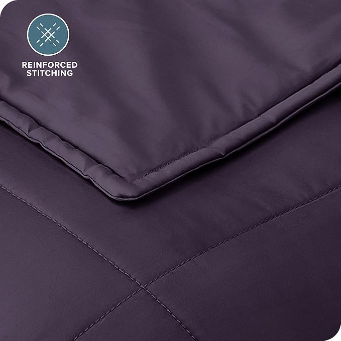 Bare Home Weighted Blanket King Size 30lb (80" x 87") for Adults - All-Natural 100% Cotton - Premium Heavy Blanket Nontoxic Glass Beads (Eggplant, 80"x87")
