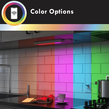 Good Earth Lighting 12" WI-FI Smart Plug-in Undercabinet Bar RGB+CCT Changing (2700-6500K), Dimmable, 500 Lumen, White