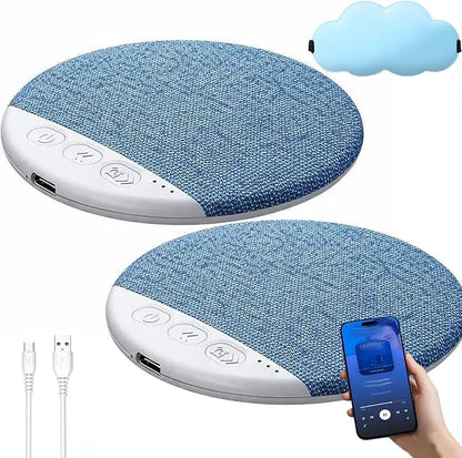 Bluetooth Pillow Speaker, Pillow Speaker for Sleeping – Ultra‑Thin Sleep Headphone Pillow Speaker with Bluetooth/Audio, Comfortable All‑Night Listening for Music, Meditation & Sleep Sounds (2*Blue)