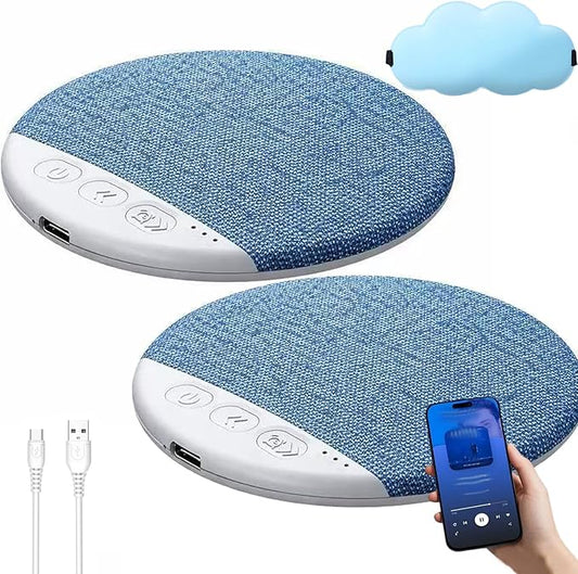 Bluetooth Pillow Speaker, Pillow Speaker for Sleeping – Ultra‑Thin Sleep Headphone Pillow Speaker with Bluetooth/Audio, Comfortable All‑Night Listening for Music, Meditation & Sleep Sounds (2*Blue)