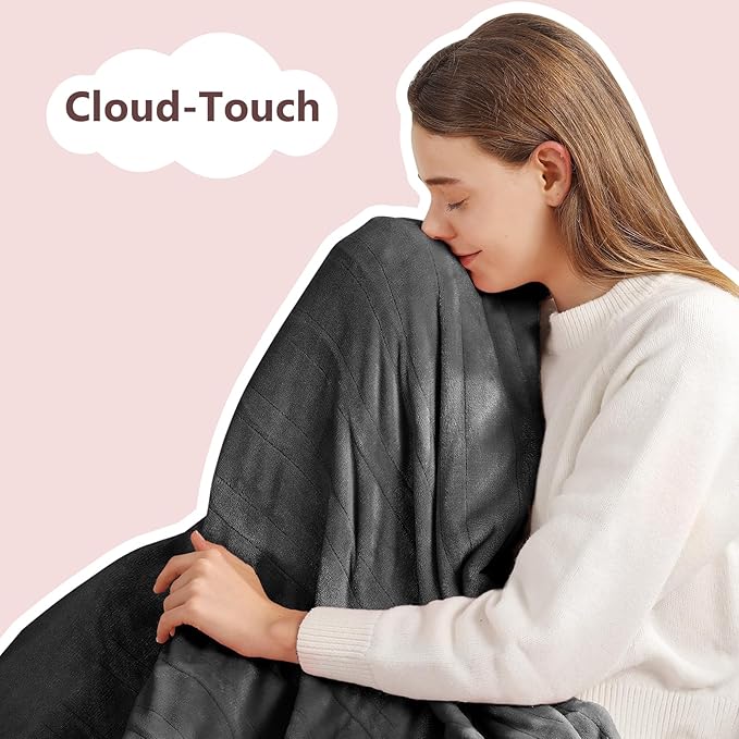 Electric Blanket Queen Heated Blanket Queen Size 84''X 90'' Soft Cozy Flannel with Dual Controller Heating Blanket of 5 Heating Level & 10 Hour Auto Off, ETL & FCC Certified, Machine Washable