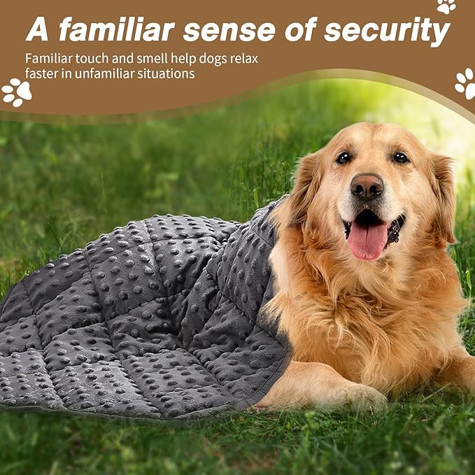 yescool Weighted Blanket for Dogs, 5 lb Thunder Blankets Shirt for Dogs, 36 x 48 inch Medium Puppy Blanket for 45-60lb, Weighted Pet Blankets for Thunderstorms, Fireworks and Construction Noise, Grey