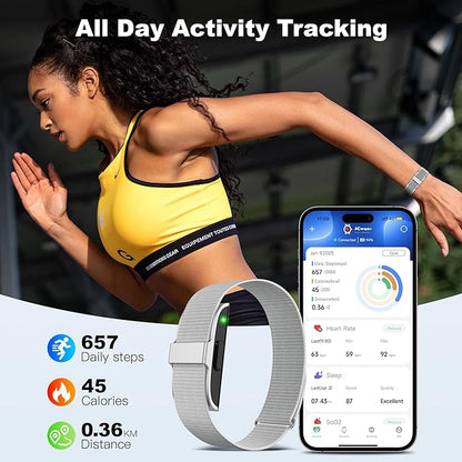 Fitness Tracker with Blood Pressure & Blood Oxygen Monitor, 24/7 Heart Rate Sleep Tracking, IP68 Waterproof Smart Watch, Step Calorie Counter, Activity Tracker for Men Women - No Subscription
