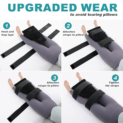 TYYIHUA Hip Abduction Pillow - Memory Foam Hip replacement pillow for postoperative and fracture use - with short plush Pillow Cover,Black