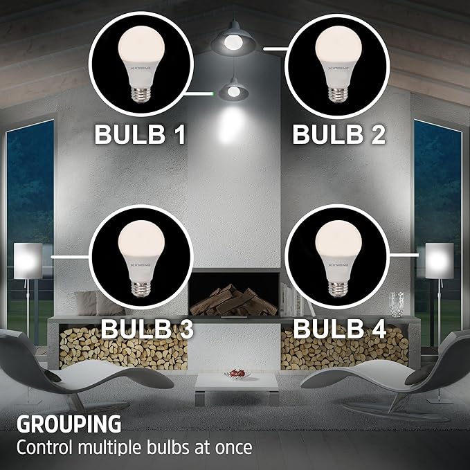 Xtreme 4 Pack Smart Wi-Fi Dimmable Warm White LED Light Bulb, A19, E26, Mobile App Control