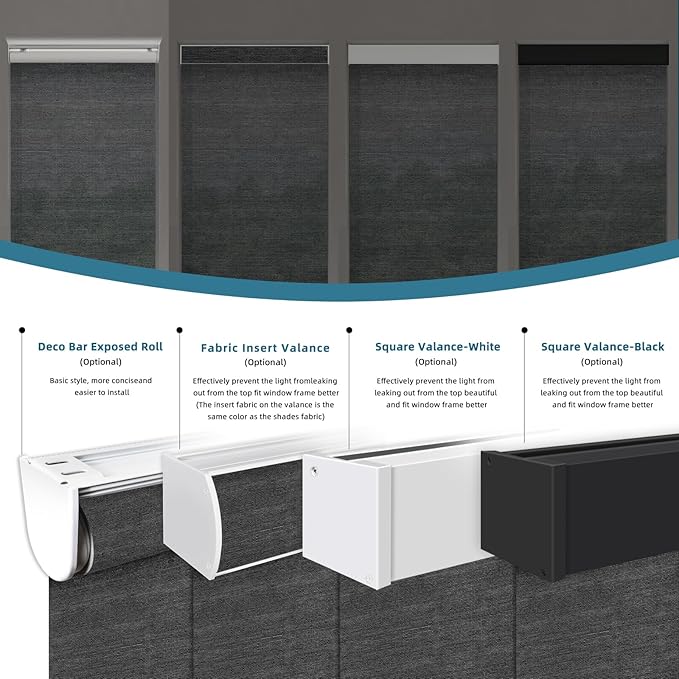Motorized Light Filtering Roll Shades Work with HomeKit, 50% Blackout Smart Blinds for Windows, Electric Blinds with Remote, APP/Voice Control, Automatic Solar Shades,Sunscreen PVC Free Black