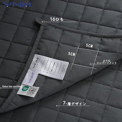 YnM 12lbs Weighted Blanket for Adults, Breathable Heavy Bed Throw Blanket with Cooling Glass Beads for All Season Use, Ideal for ~110lbs (48x72 Inches, Twin/Full, Dark Grey)