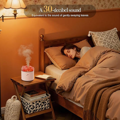 Oil Diffuser - Wood Grain 160ML Aroma Diffuser for Office - Himalayan Salt Rock with Relieving Stress for Women