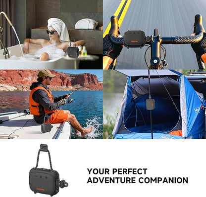 Bike Speakers,IPX7 Waterproof Portable Speaker Bluetooth Wireless with 11H Playtime,TWS Pairing,Built-in Strap for Ebike,Fishing,Shower,Camping,Travel Gift