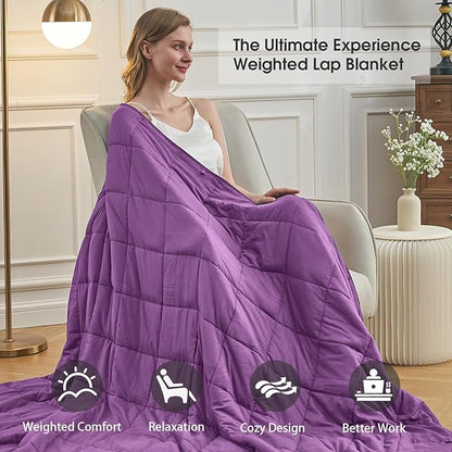 Purple Weighted Blanket for Adults 20lbs, 88"x104", King Size Cooling Heavy Throw Blanket for 130-220lbs, Microfiber Soft Thick Big Blankets Weighted Comforter Gift for Sleeping