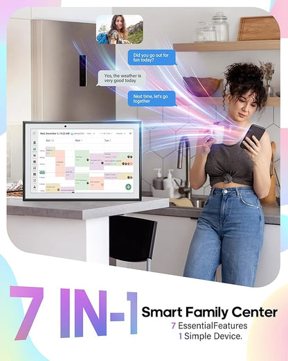 Digital Calendar 10.1 Inch Smart Electronic Family Planner with Chore Chart Display, IPS HD Touch Screen with WiFi App Control, Share Photos, Videos and Sound Reminder Desk Calendar Refills