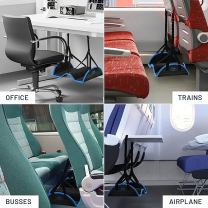 Everlasting Comfort Airplane Foot Hammock - Memory Foam Foot Rest for Plane Travel - Portable Foot Rest for Air Travel, Desk & Car - Airplane Essentials Foot Hammock for Plane Travel (Pack of 2)