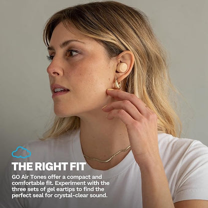 JLab Go Air Pop+ Tones True Wireless Earbuds, in Ear Headphones, Bluetooth Earphones, 35H Playtime Ear Buds, Bluetooth Earbuds with Microphone, USB-C Charging Case, Dual Connect, EQ3 Sound, (155 N)