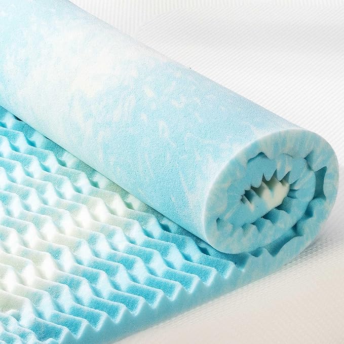 Best Price Mattress 2 Inch 5-Zone Swirl Gel Aerobreeze Foam Mattress Topper, CertiPUR-US Certified, Dorm Essentials, Twin XL