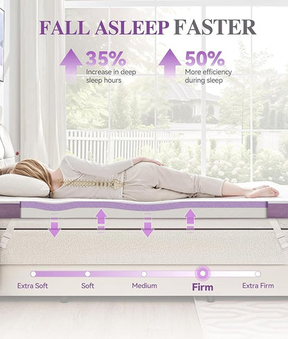 SINWEEK 3 Inch Firm Twin XL Mattress Topper with Cooling Gel Memory Foam & Ventilated Cover - Pressure Relieving, Non-Slip, Machine Washable, CertiPUR-US Certified, Ideal for College Dorms