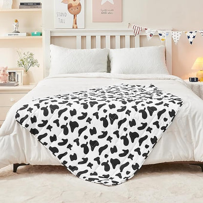 yescool Weighted Blanket 5 Pounds Cooling Weighted Lap Blanket, Cow Print Heavy Blankets, Comfortable Weighted Throw Blanket Gift for 40-60lbs, 36"x48"